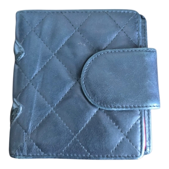 Authentic Chanel Quilted Lambskin Black Pink Wallet Women Coin Pouch Luxury - Picture 3 of 16